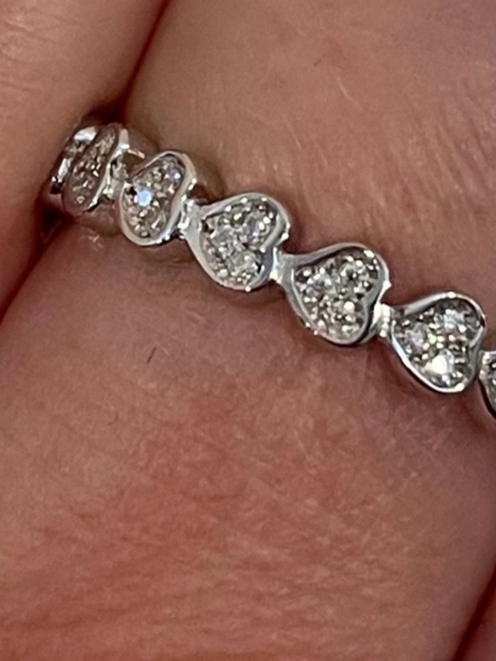 Women’s size 7.5 0.27ct sterling, heart Moissanite ring